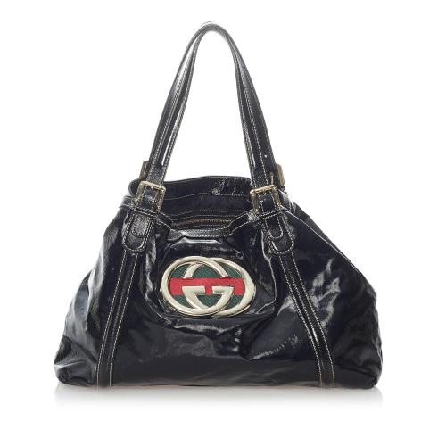 Gucci Dialux Britt Patent Leather Tote Bag