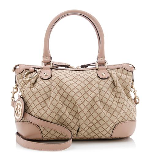 Gucci Diamante Canvas Sukey Top Handle Bag