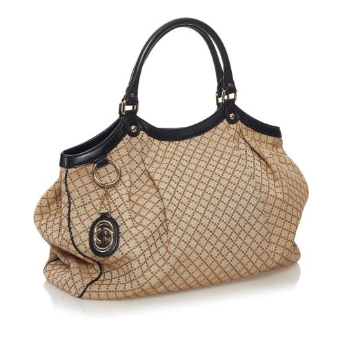Gucci Diamante Sukey Canvas Tote Bag