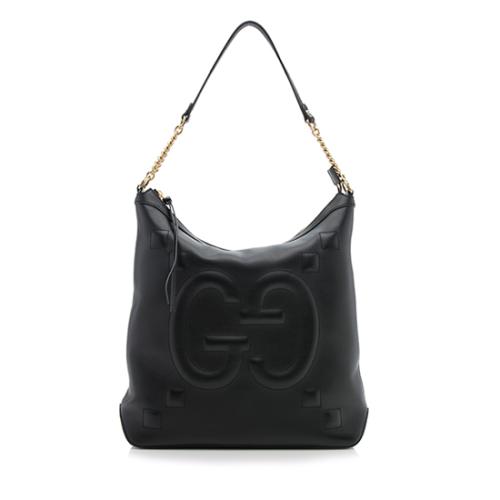 Gucci Embossed Leather GG Hobo