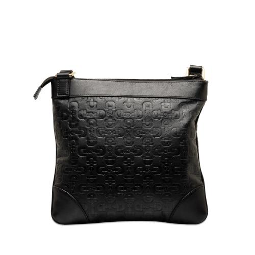 Gucci Embossed Leather Horsebit Crossbody Bag