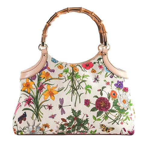 Gucci Flora Bamboo Handle Shoulder Handbag