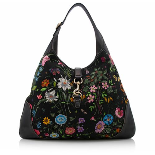 Gucci Canvas Flora Jackie Large Hobo