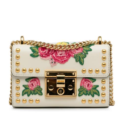 Gucci Floral Studded Padlock Shoulder Bag