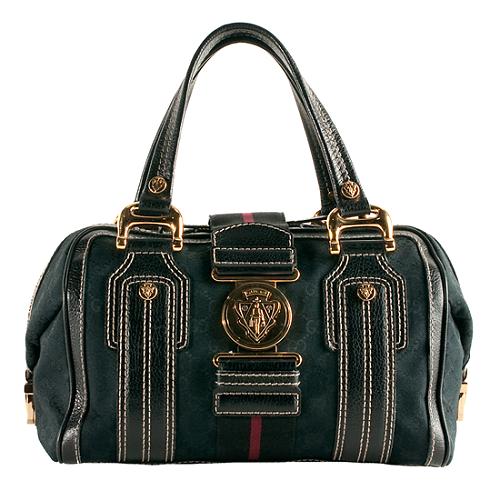 Gucci GG Canvas Aviatrix Medium Boston Satchel Handbag