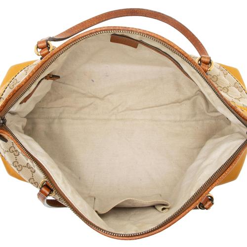 Gucci GG Canvas Bamboo Laidback Crafty Dome Satchel