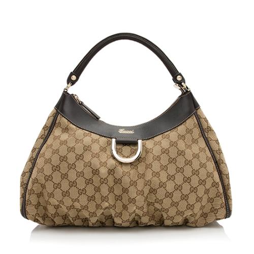 Gucci GG Canvas D Gold Large Hobo