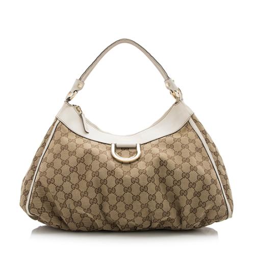 Gucci GG Canvas D Gold Large Hobo