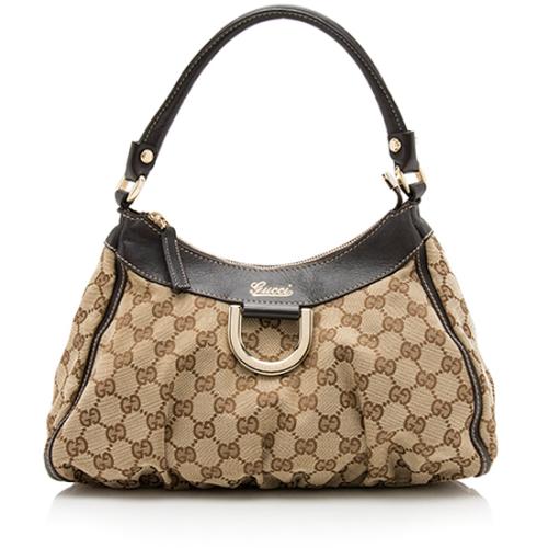 Gucci GG Canvas D Gold Small Hobo