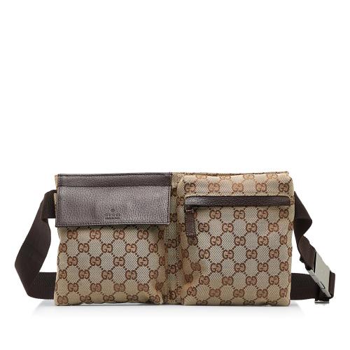 Gucci GG Canvas Double Pocket Belt Bag