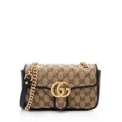 Gucci GG Canvas GG Marmont Mini Flap Shoulder Bag