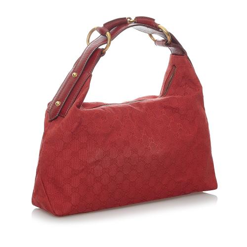 Gucci GG Canvas Horsebit Hobo Handbag