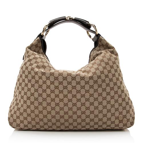 Gucci GG Canvas Horsebit Large Hobo