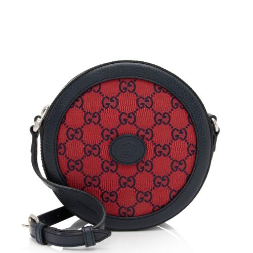 Gucci GG Canvas Interlocking G Patch Round Shoulder Bag
