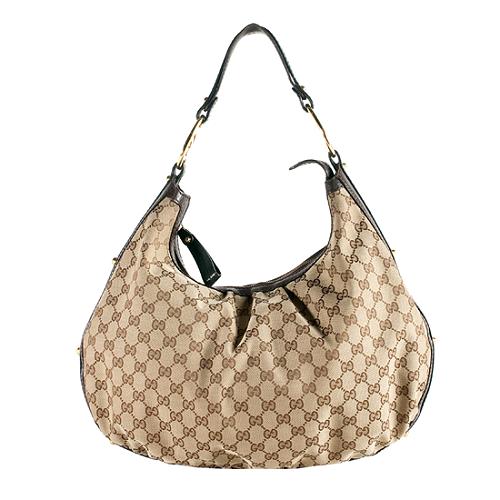 Gucci GG Canvas Interlocking Medium Hobo Handbag