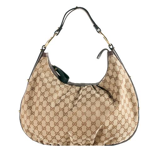 Gucci GG Canvas Interlocking Medium Hobo Handbag