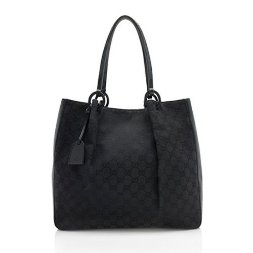 Gucci GG Canvas Leather Ring Large Tote