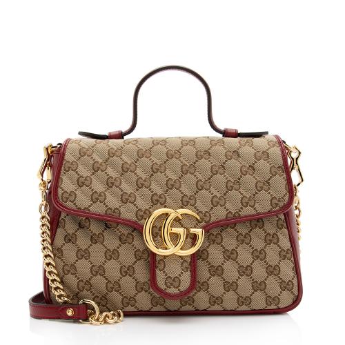 Gucci GG Canvas Marmont Small Top Handle Bag