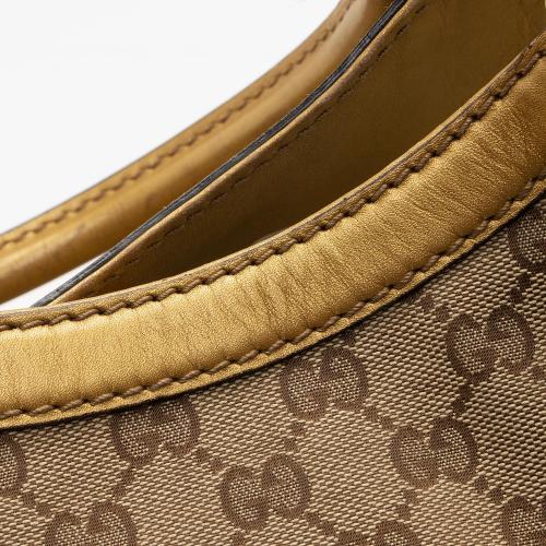 Gucci GG Canvas Metallic Leather Sukey Large Tote