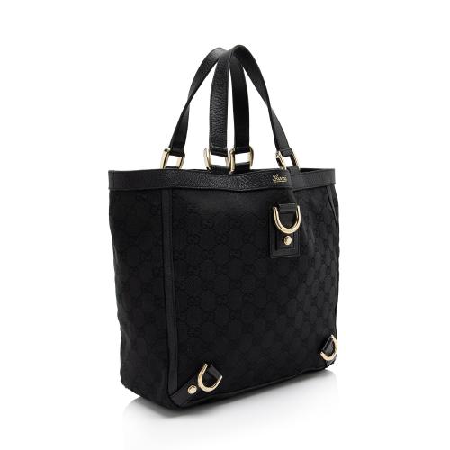 Black Mini GG-canvas and leather tote bag, Gucci