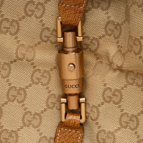 Gucci GG Canvas Nailhead Bardot Large Shoulder Bag