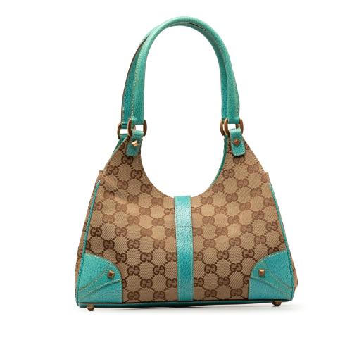 Gucci GG Canvas Nailhead Jackie Bardot Shoulder Bag