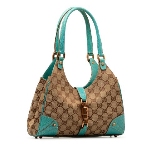 Gucci GG Canvas Nailhead Jackie Bardot Shoulder Bag