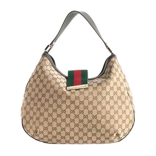 Gucci GG Canvas New Ladies Web Large Hobo