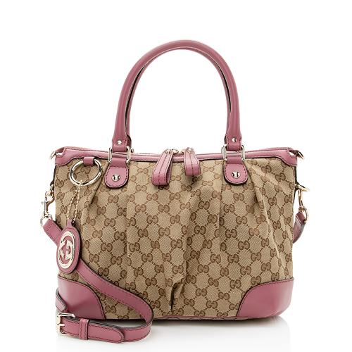 Gucci GG Canvas Sukey Top Handle Medium Satchel