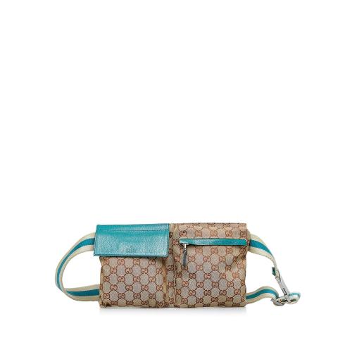 Gucci GG Canvas Web Double Pocket Belt Bag