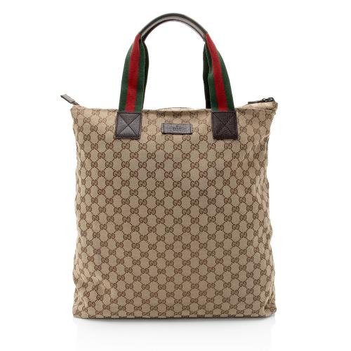 Gucci GG Canvas Web N/S Large Tote