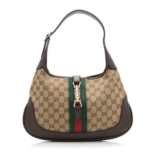 Gucci GG Canvas Web Small Jackie Shoulder Bag