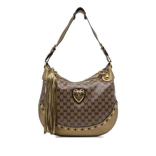Gucci GG Crystal Babouska Heart Hobo Bag