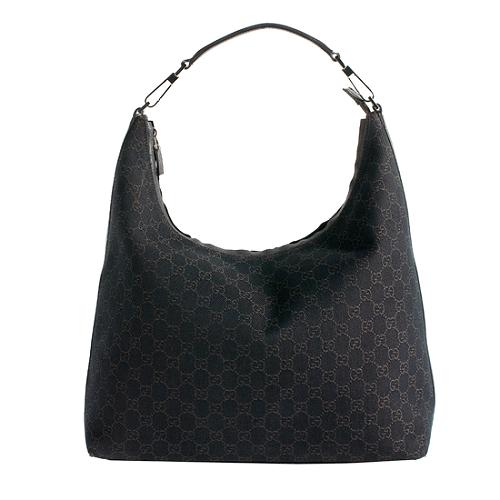 Gucci GG Denim Binoche Medium Shoulder Bag