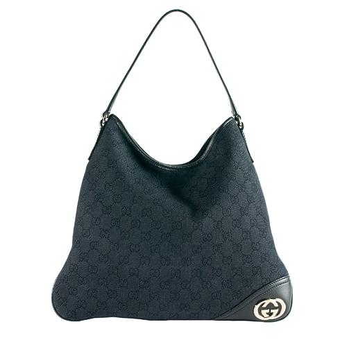Gucci GG Denim 'Britt' Medium Hobo Handbag