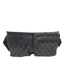 Gucci GG Denim Double Pocket Belt Bag