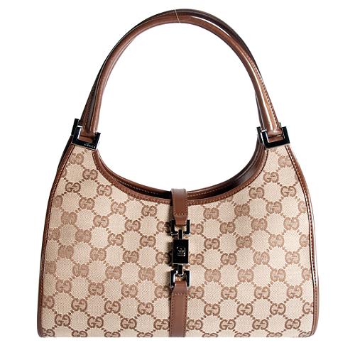 Gucci GG Fabric Bardot Bouvier Shoulder Handbag