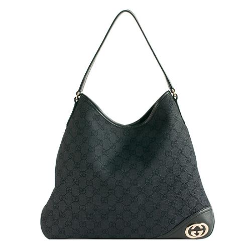 Gucci GG Fabric Britt Medium Hobo Handbag