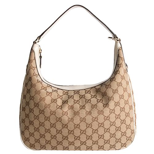 Gucci GG Fabric Charmy Medium Hobo Handbag