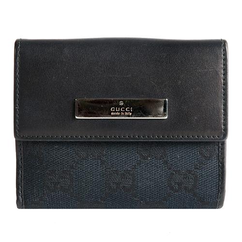 Gucci GG Fabric Flap French Wallet