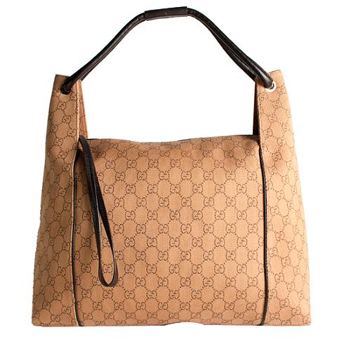 Gucci GG Fabric Large Hobo Handbag