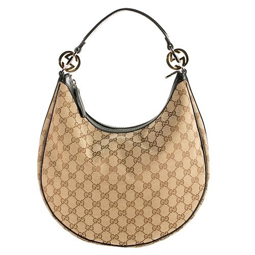 Gucci GG Fabric Twins Medium Hobo Handbag