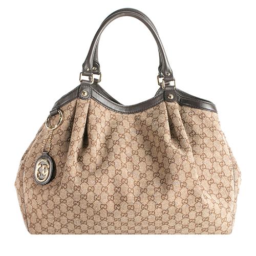 Gucci GG Flecked Canvas Sukey Large Tote
