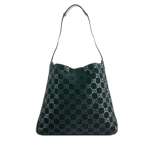Gucci GG Suede Shoulder Handbag