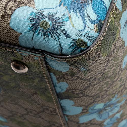 Gucci Blue GG Blooms Coated Canvas Small Boston Top Handle Bag