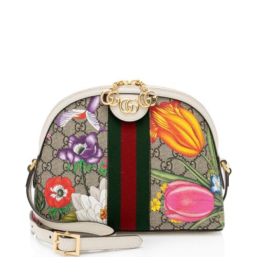 Gucci GG Supreme Flora Ophidia Dome Small Shoulder Bag