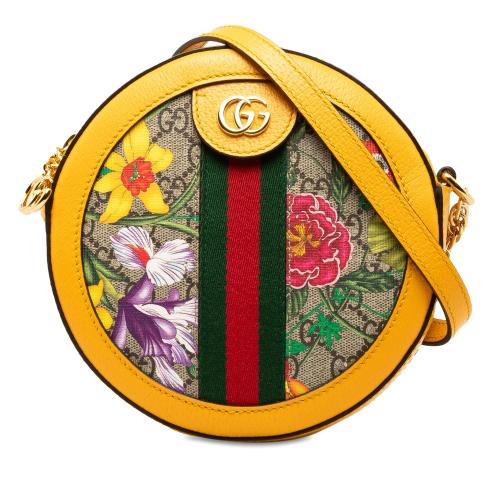 Gucci GG Supreme Flora Ophidia Round Crossbody