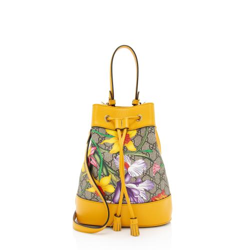 Gucci GG Supreme Flora Ophidia Small Bucket Bag