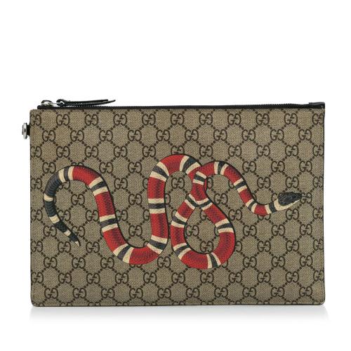 Gucci Gg Supreme Kingsnake Clutch Bag