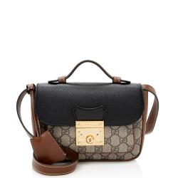 Gucci GG Supreme Leather Padlock Mini Crossbody Bag